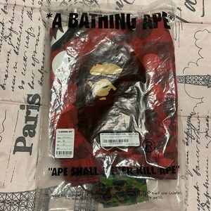 A Bathing Ape Red Camo Nylon Shorts